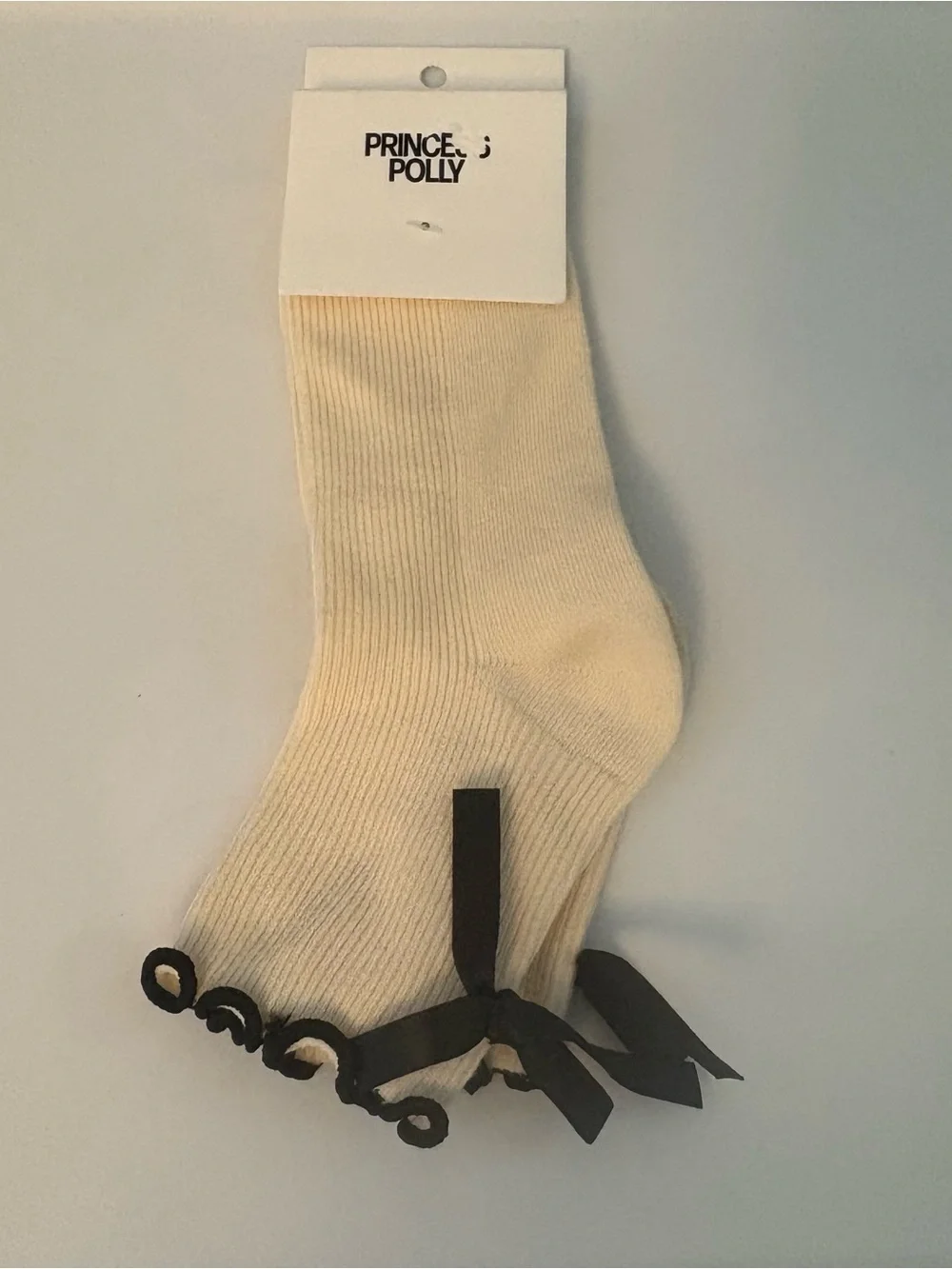 Princess Polly lanter socks in cream and black NEW one size